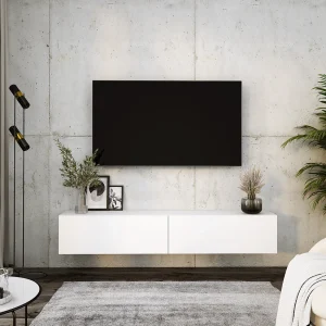 Hangend tv-meubel, 170 x 34 x 32 cm, mat wit