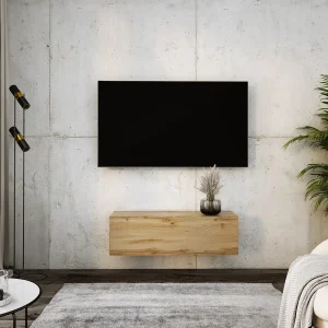 Hangend tv-meubel, 100 x 34 x 32 cm, Wotan eiken