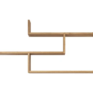 Driedelige wandplank, moderne wandplank voor woonkamer, 119 cm eiken wotan