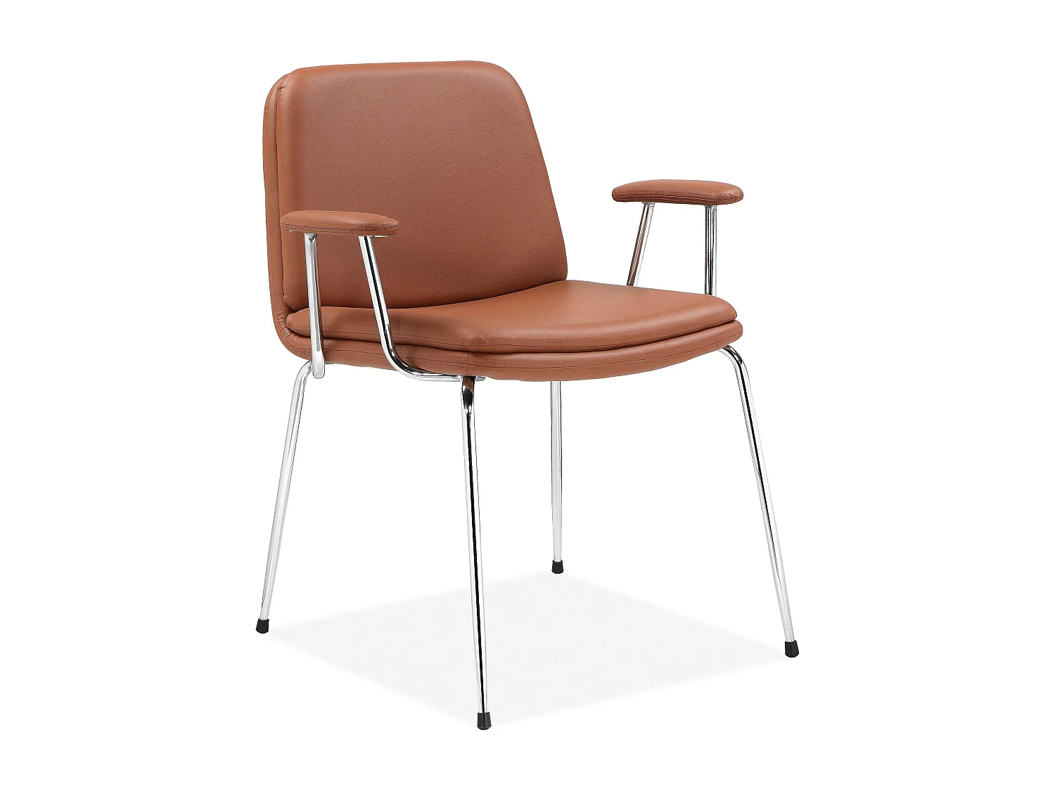 Heine | Fauteuil in Cognac PU / Chroom, 2 Pak