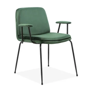 Heine | Fauteuil in Groen Velours / Zwart, 2 Pak