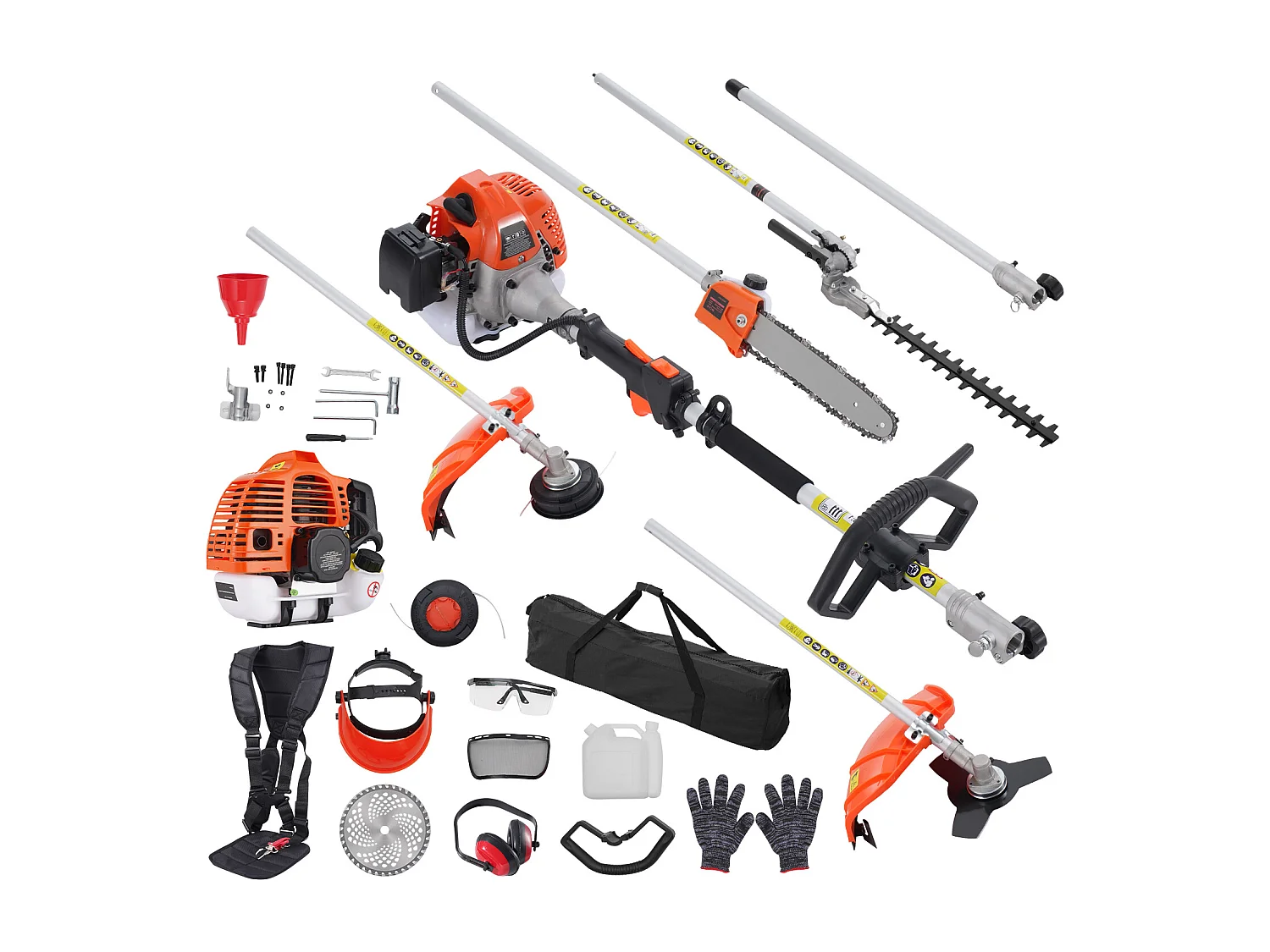 Hecht Garden SucceBuy 43CC 6-in-1 Benzine Snijgereedschap, Heggenschaar en Grastrimmer
