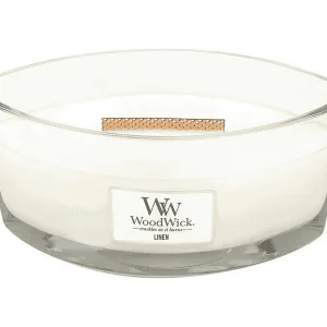 Geurkaars ellips, Linen, wit 453 gr Geurkaars ellips, Linen, wit 453 gr