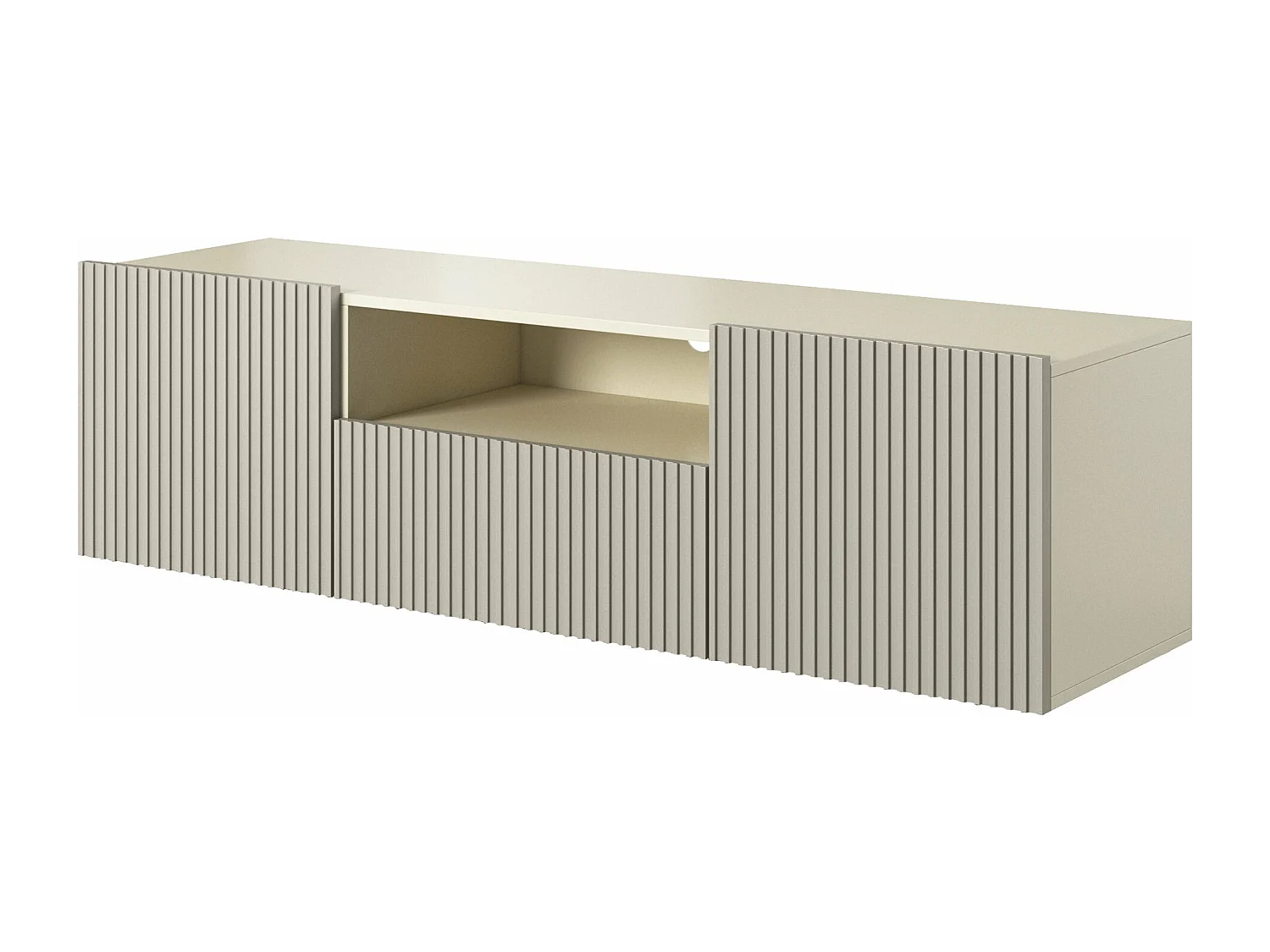 Hangend tv-meubel met 2 deuren en 1 kasjmier lade 150x45 cm