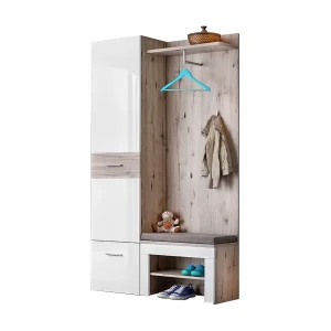 Meubel voor de entree – ONYX 5 – Kleur eiken en wit Meubel voor de entree – ONYX 5 – Kleur eiken en wit