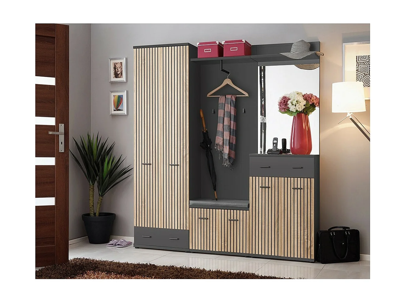 Garderobekast POLO – Kast, schoenenkast, dressoir, spiegel, kledingkast