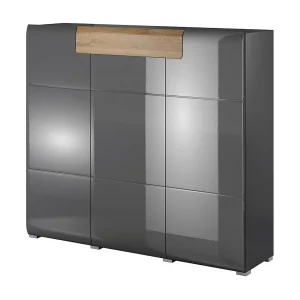 Buffet groot model collectie OHIO. Kleur antracietgrijs en eik. Design stijl