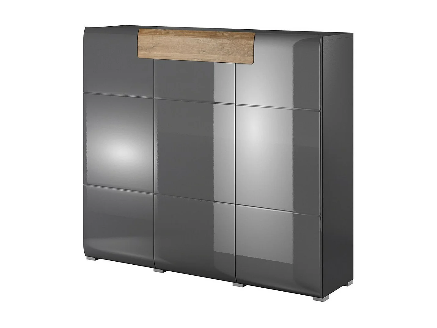 Buffet groot model collectie OHIO. Kleur antracietgrijs en eik. Design stijl