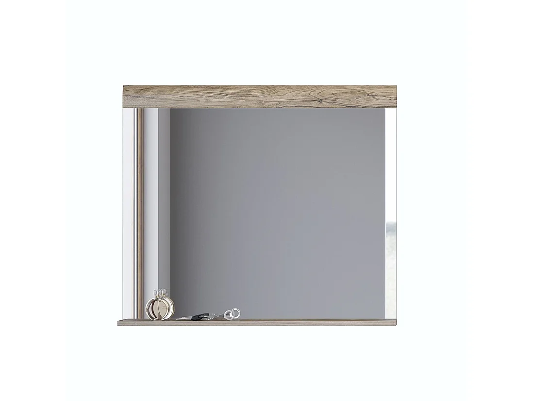 Designspiegel OHIO – 83x72 cm – Licht eiken met ingebouwde plank