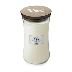 Geurkaars zandloper, Linen, wit 609 gr Geurkaars zandloper, Linen, wit 609 gr