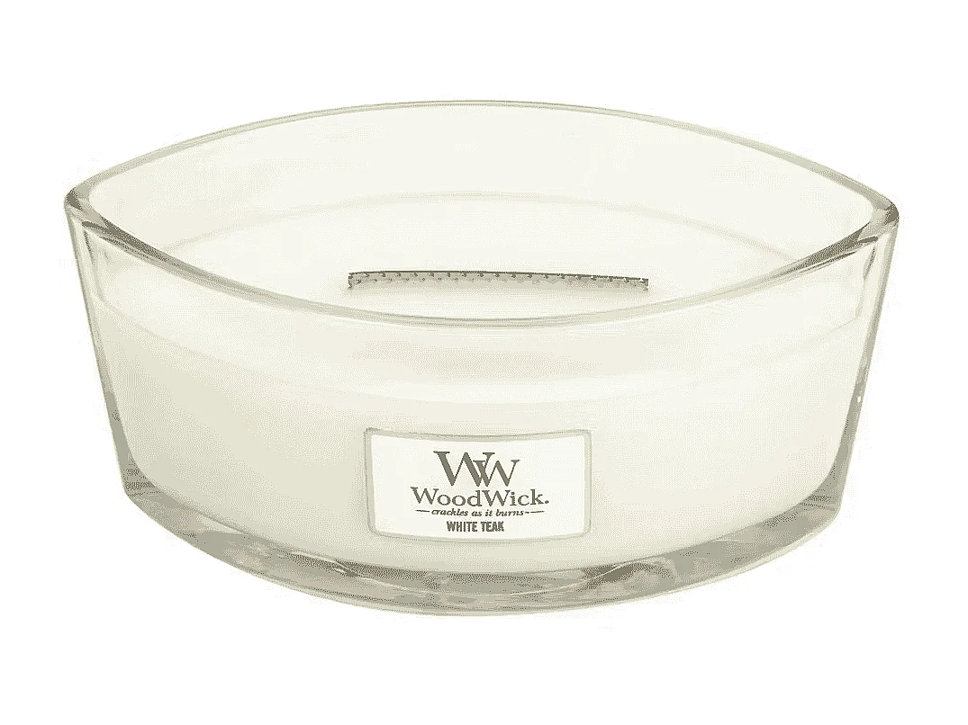Geurkaars ellips, White Teak, wit 453 gr