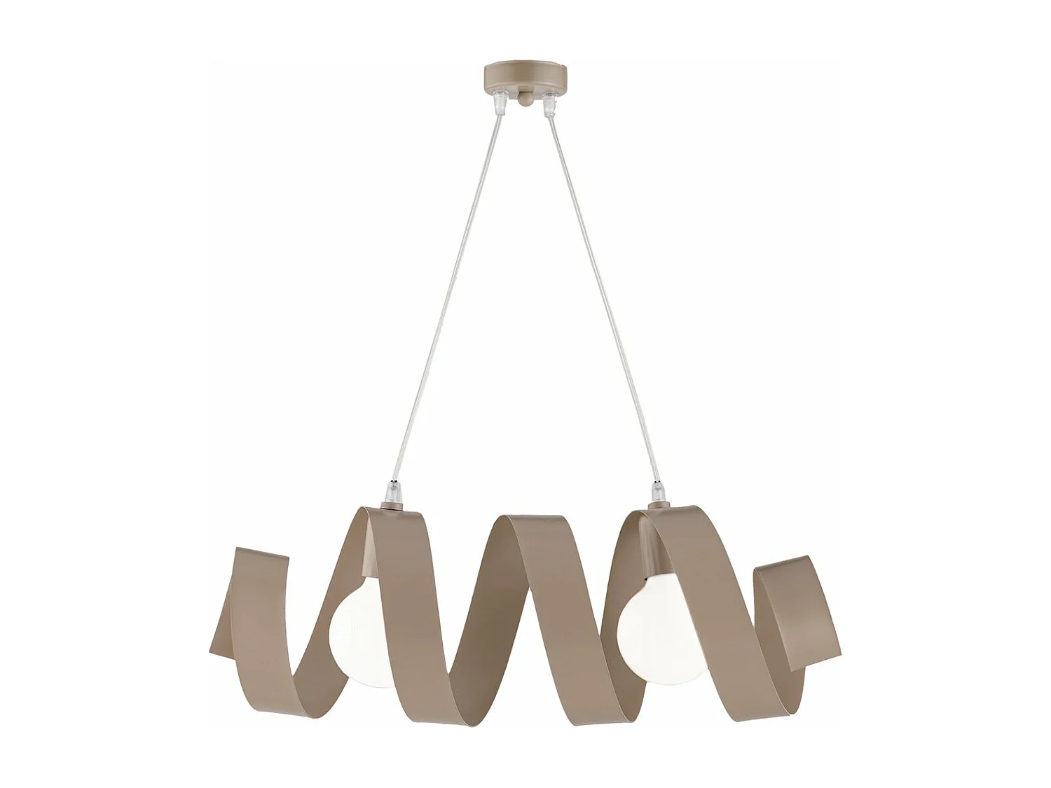 Helix Suspension en fer laqué gris tourterelle mat avec câble électrique réglable 2 lumières L. 54 X 20 BL141-2-TO