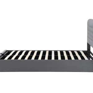 Gestoffeerd opbergbed 140×200 cm – opbergruimte & lattenbodem – grijs fluweel (zonder matras) Gestoffeerd opbergbed 140×200 cm – opbergruimte & lattenbodem – grijs fluweel (zonder matras)