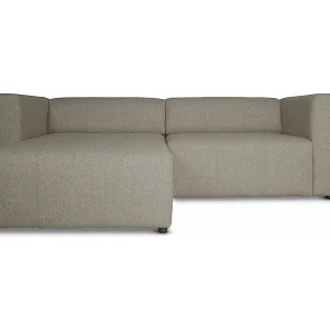 Heaven bank met chaise longue rechts of links gedraaid grijs zandkleurig.