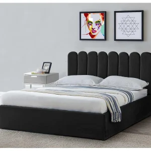 Gestoffeerd bed Venezia 130x212x90 cm Slaapvlak 120×200 cm, opbergruimte, gaslift, stof Monolith grijs Gestoffeerd bed Venezia 130x212x90 cm Slaapvlak 120×200 cm, opbergruimte, gaslift, stof Monolith grijs