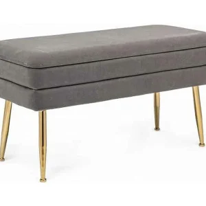Grijze opbergbank 80x38x42 cm – PAVLINA Grijze opbergbank 80x38x42 cm – PAVLINA