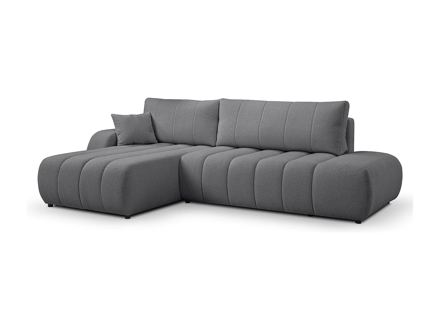 Hoekbank met slaapfunctie BALOO - Modern design, hoge functionaliteit, comfortabele zitting, duurzame materialen, kleur donkergrijs, links