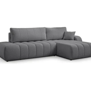 Hoekbank met slaapfunctie BALOO – Modern design, hoge functionaliteit, comfortabele zitting, duurzame materialen, kleur donkergrijs, rechts Hoekbank met slaapfunctie BALOO – Modern design, hoge functionaliteit, comfortabele zitting, duurzame materialen, kleur donkergrijs, rechts