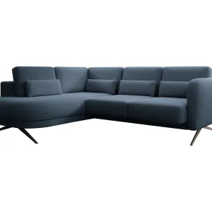 Hoekbank ILUSIO L met slaapfunctie, 250x205cm, verstelbare rugleuning, hoogwaardige materialen, kleur blauw, links
