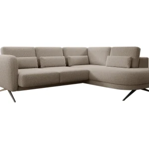 Hoekbank ILUSIO L met slaapfunctie, 250x205cm, verstelbare rugleuning, hoogwaardige materialen, kleur grijs, rechts Hoekbank ILUSIO L met slaapfunctie, 250x205cm, verstelbare rugleuning, hoogwaardige materialen, kleur grijs, rechts