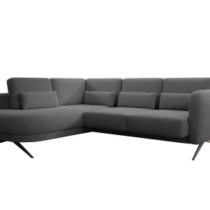 Hoekbank ILUSIO L met slaapfunctie, 250x205cm, verstelbare rugleuning, hoogwaardige materialen, kleur donkergrijs, links Hoekbank ILUSIO L met slaapfunctie, 250x205cm, verstelbare rugleuning, hoogwaardige materialen, kleur donkergrijs, links
