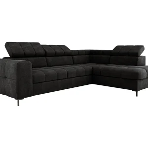 Hoekbank PABLOS met verstelbare hoofdsteun 279x201cm | Slapen & Opbergen, Zwart Vogue, Links
