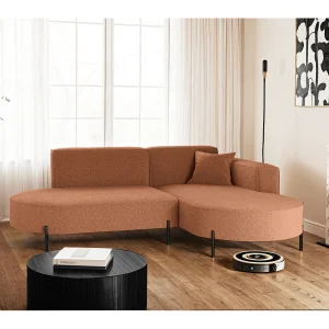 Hoekbank, L-vormige bank, design Modena, pure stof, bronkoper, rechts Hoekbank, L-vormige bank, design Modena, pure stof, bronkoper, rechts