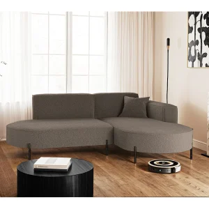 Hoekbank, L-vormige bank, design Modena, pure stof, bronbruin, rechts Hoekbank, L-vormige bank, design Modena, pure stof, bronbruin, rechts
