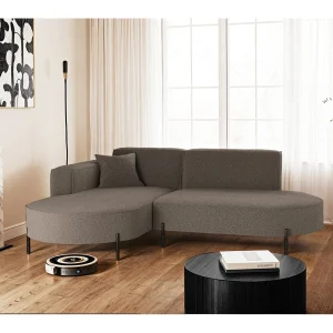 Hoekbank, L-vormige bank, design Modena, pure stof, bronbruin, links Hoekbank, L-vormige bank, design Modena, pure stof, bronbruin, links