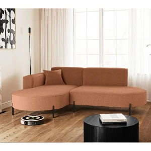 Hoekbank, L-vorm bank Designer Modena Pure stof Bron Koper Links Hoekbank, L-vorm bank Designer Modena Pure stof Bron Koper Links