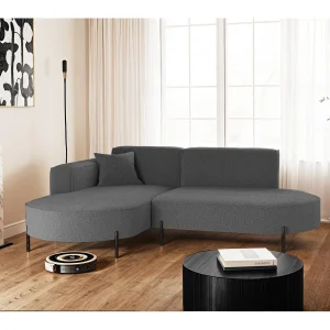 Hoekbank, L-vorm bank Designer Modena Pure stof Bron Grafiet Links Hoekbank, L-vorm bank Designer Modena Pure stof Bron Grafiet Links
