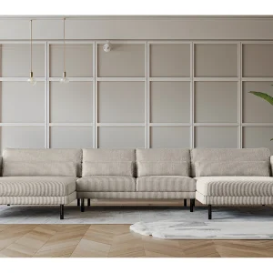 Hoekbank DANI in U-vorm Stijlvolle stof Poso Beige Hoekbank DANI in U-vorm Stijlvolle stof Poso Beige