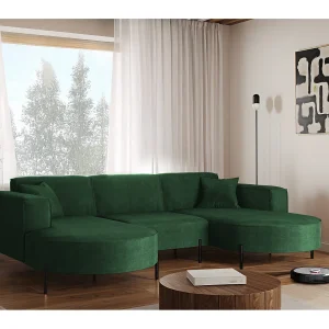 Hoekbank, Sofa Designer Modena U Pure stof Noel Green