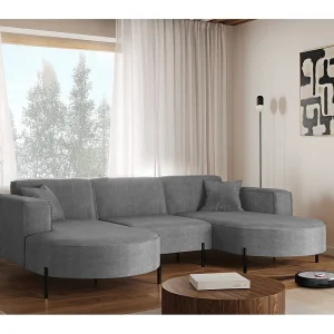 Hoekbank, Sofa Designer Modena U Pure stof Noel Ash Grey