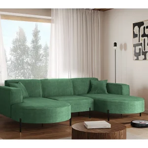 Hoekbank, Sofa Designer Modena U Pure stof Noel Pistachio