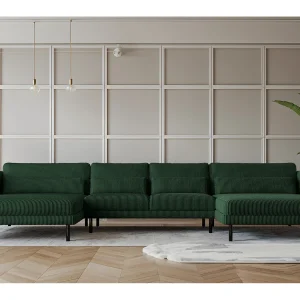 Hoekbank DANI in U-vorm Stijlvolle stof Poso Green
