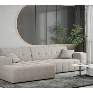 Hoekbank Eckouch woonkamer NIMES stof Verita Beige Links