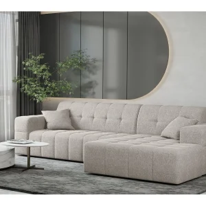 Hoekbank Eckouch woonkamer NIMES stof Verita Beige Rechts