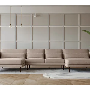 Hoekbank DANI in U-vorm stof Verita warm beige