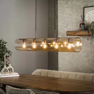 Hanglamp 5L Tube Amber Glas – Artic Zwart Hanglamp 5L Tube Amber Glas – Artic Zwart