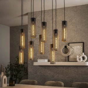 Hanglamp 5+4 Tube Mesh – Artic Zwart