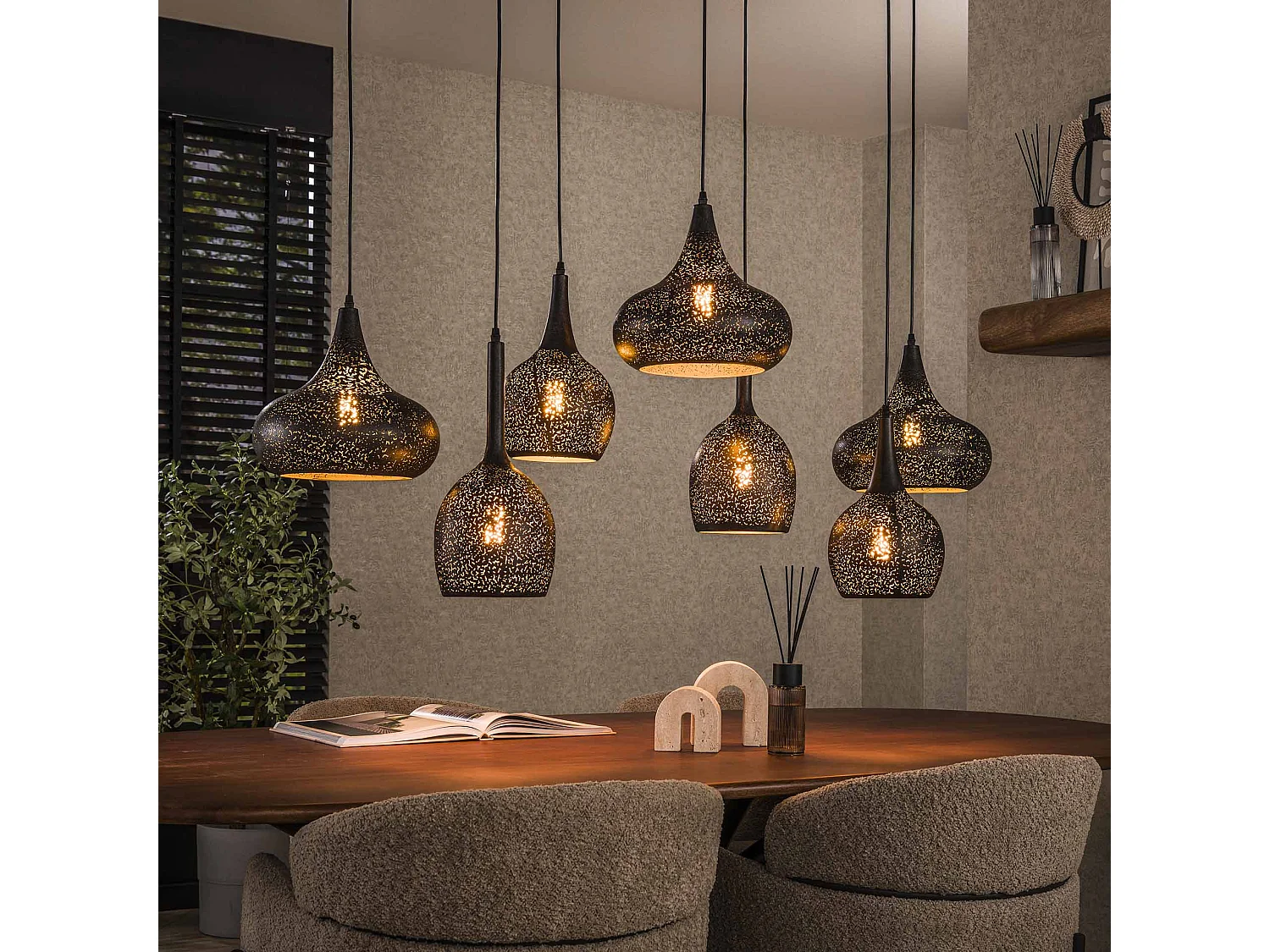 Hanglamp 4+3 Zip - Artic Zwart