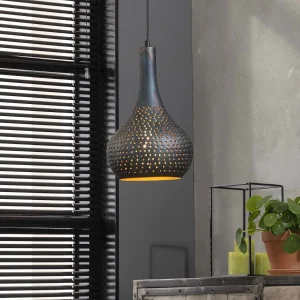 Hanglamp Industry Concrete –  Kegelvorm – Zwart Bruin – 25x25x150