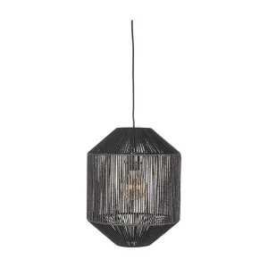 Hanglamp Ibiza – Zwart – Jute – 33x33x162 cm Hanglamp Ibiza – Zwart – Jute – 33x33x162 cm