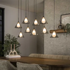 Hanglamp 5+4 Tapse Kap Glas – Smoke Grey Glas