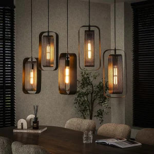 Hanglamp 5L Mesh Rotate – Artic Zwart