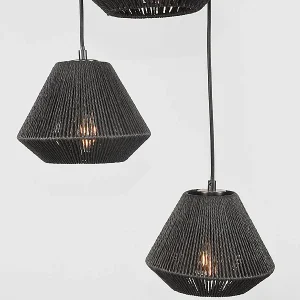 Hanglamp Ibiza Diamond – 3-Lichts – 30x30x150cm – Zwart