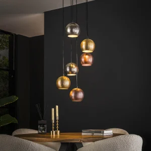 Hanglamp 6x Bol Getrapt Metal Print – Mat Nikkel Mix Color Hanglamp 6x Bol Getrapt Metal Print – Mat Nikkel Mix Color