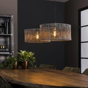 Hanglamp 2L Stringshade – Metaal – Zwart Nikkel – 120x45x150 Hanglamp 2L Stringshade – Metaal – Zwart Nikkel – 120x45x150