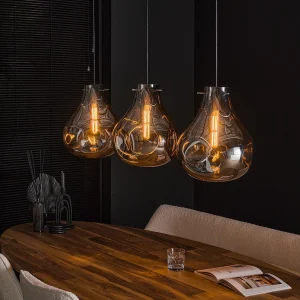 Hanglamp 3L Dent Glass – Artic Zwart Hanglamp 3L Dent Glass – Artic Zwart
